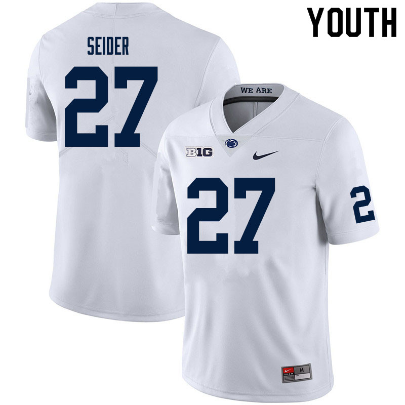 NCAA Nike Youth Penn State Nittany Lions Jaden Seider #27 College Football Authentic White Stitched Jersey MHH2298GX